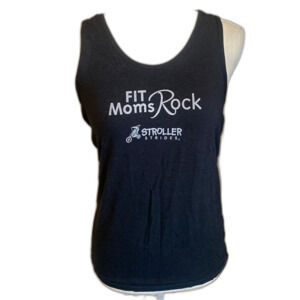 Alo Stroller Strides Edition Fit Moms Rock RacerBack Tank Stretch Black Size L